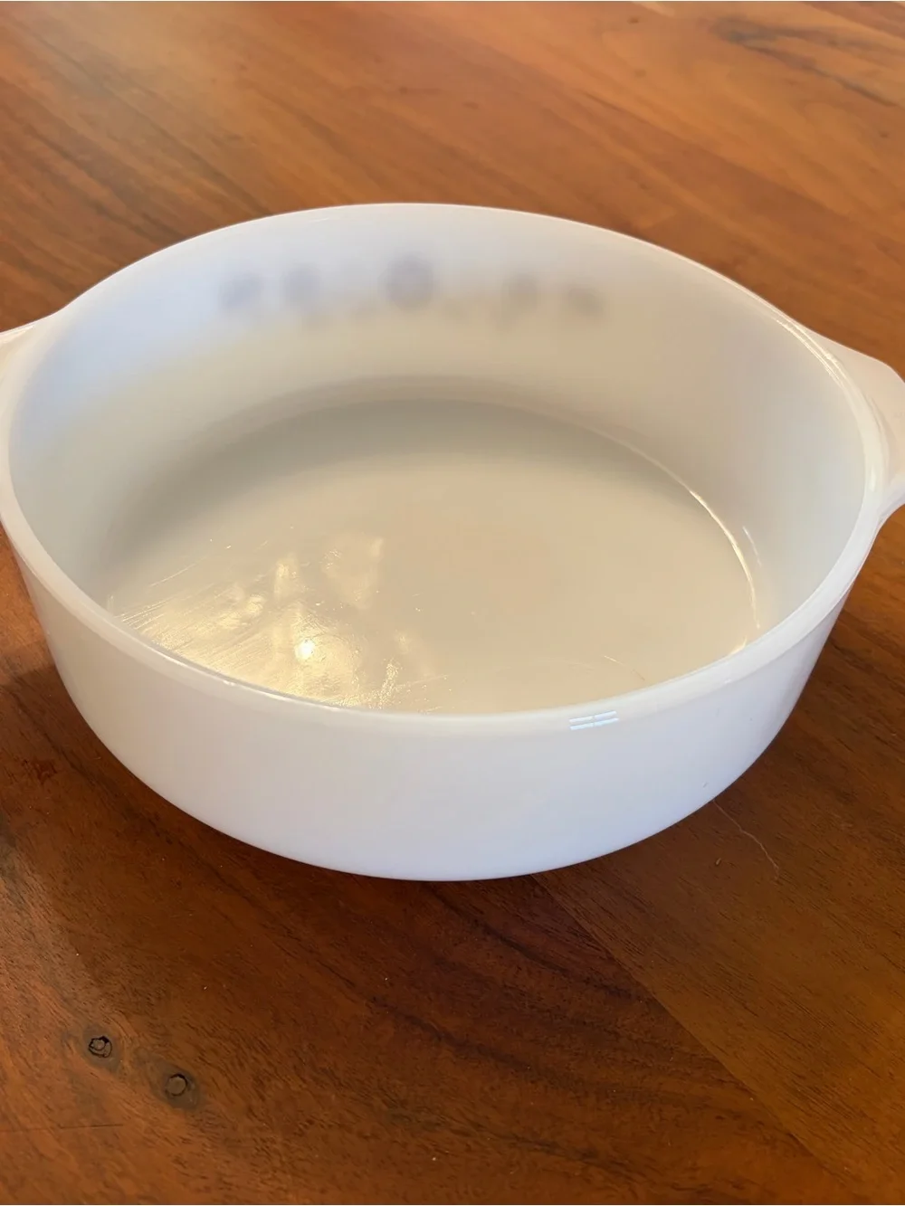 Vintage Dynaware Pyr-o-Rey oven to table milk glass baking dish brown floral